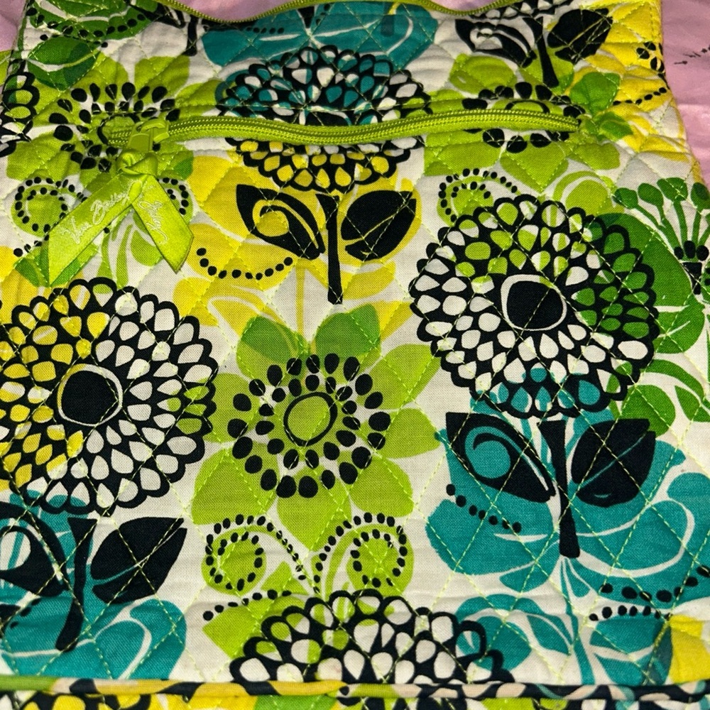 Vera Bradley Limes up Green and Blue Floral Crossbody Bag